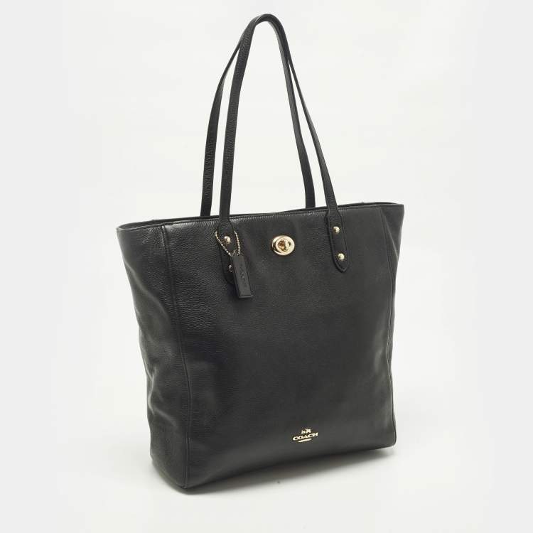 Pre Owned Coach Town Black Leather Tote