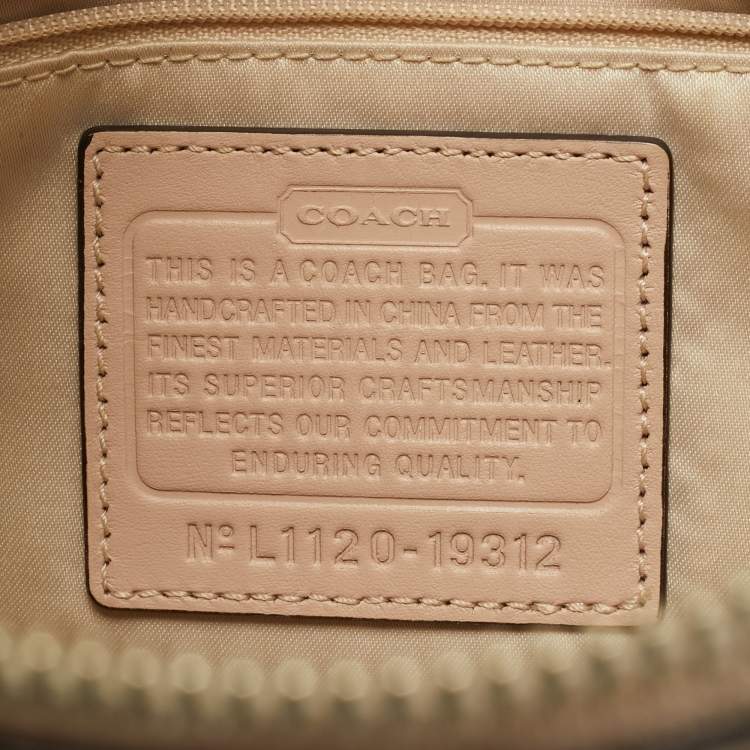 Pre Owned Coach Kristin Blush Pink Woven Leather Satchel