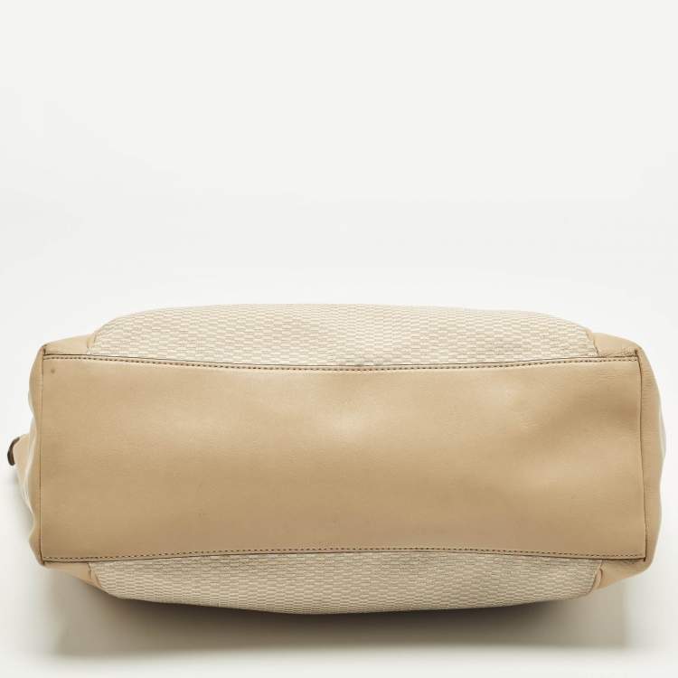 Pre Owned Coach Ava Beige Canvas and Leather Tote