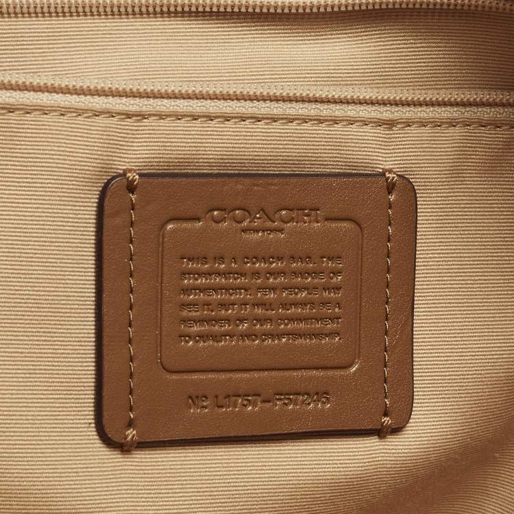 Pre Owned Coach Ava Beige Canvas and Leather Tote