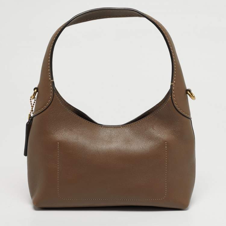 مملوكة مسبقًا Coach Brooklyn 23 Dark Beige Leather Shoulder Bag
