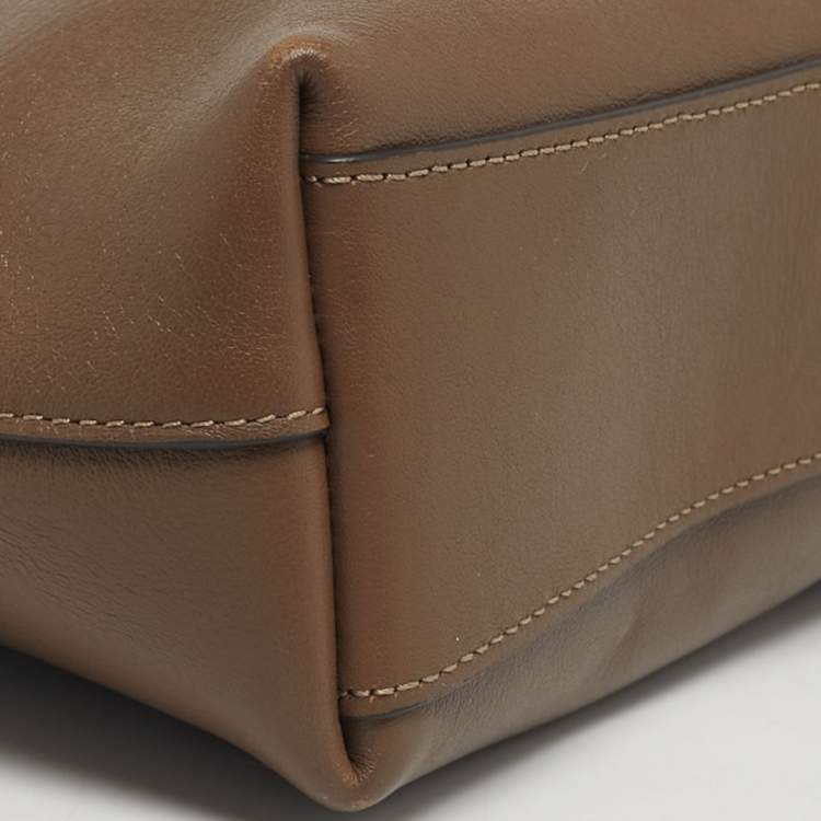 مملوكة مسبقًا Coach Brooklyn 23 Dark Beige Leather Shoulder Bag