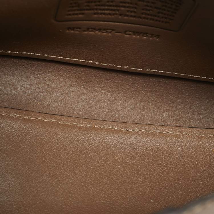 مملوكة مسبقًا Coach Brooklyn 23 Dark Beige Leather Shoulder Bag