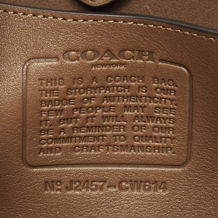 مملوكة مسبقًا Coach Brooklyn 23 Dark Beige Leather Shoulder Bag