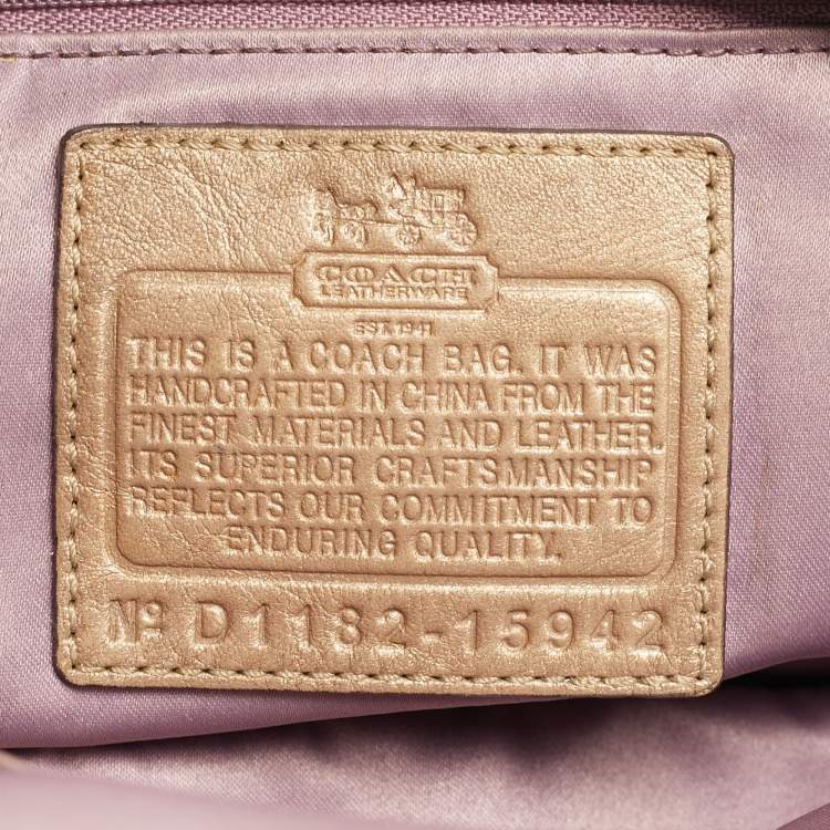 Pre Owned Coach Madison Gathered Beige Leather Satchel