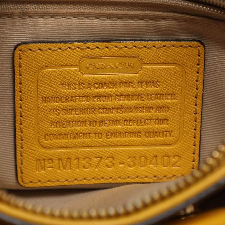 Pre Owned Coach Christie Carryall Mini Yellow Leather Satchel