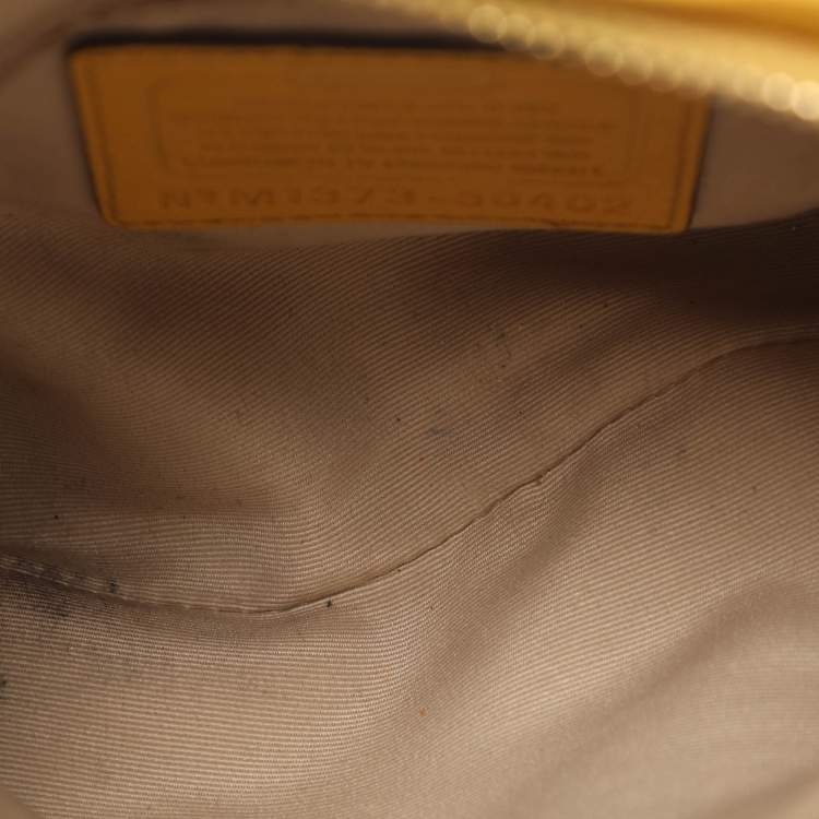 Pre Owned Coach Christie Carryall Mini Yellow Leather Satchel