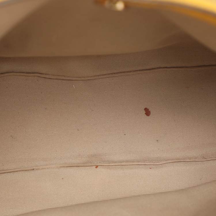 Pre Owned Coach Christie Carryall Mini Yellow Leather Satchel