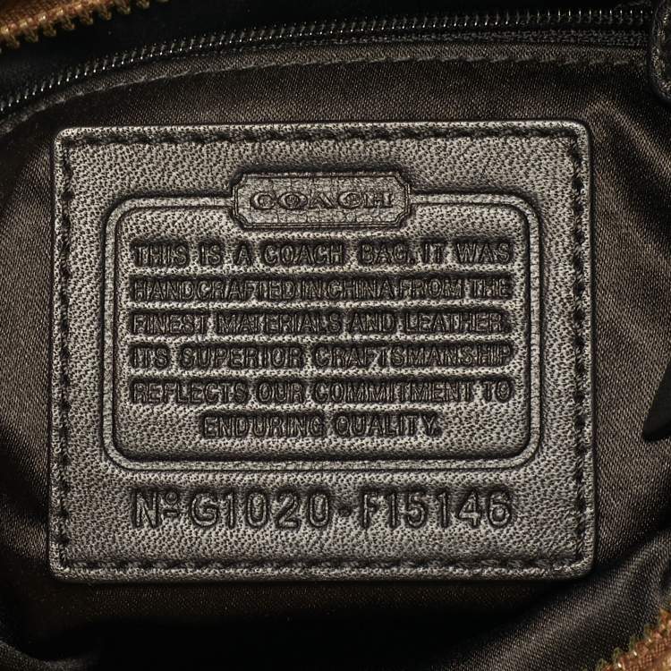 Pre Owned Coach Beige/Brown Signature Canvas and Leather Gallery Tote