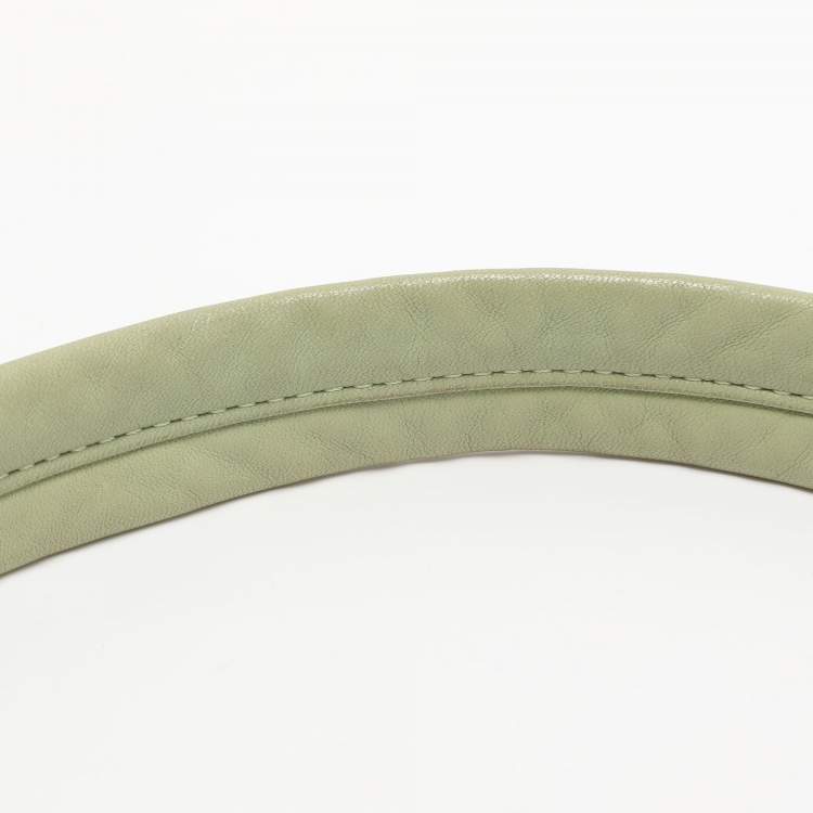 Pre Owned Coach Green Perforated Leather Shoulder Bag