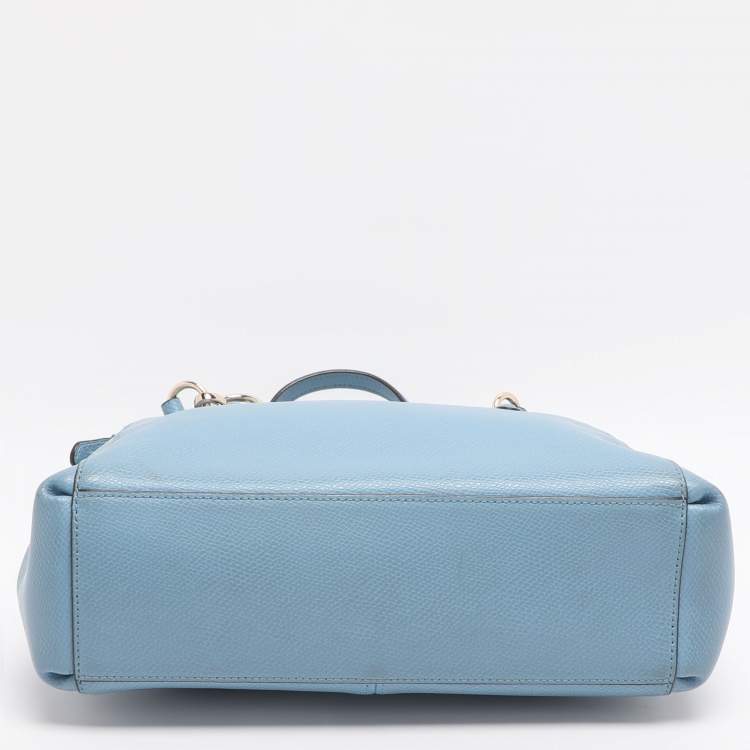 Pre Owned Coach Christie Carryall Mini Blue Leather Satchel