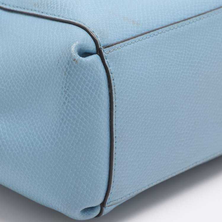 Pre Owned Coach Christie Carryall Mini Blue Leather Satchel