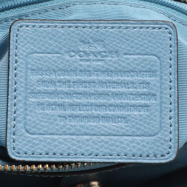 Pre Owned Coach Christie Carryall Mini Blue Leather Satchel