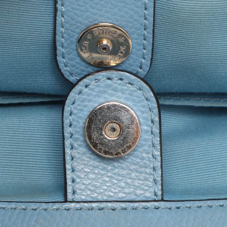 Pre Owned Coach Christie Carryall Mini Blue Leather Satchel