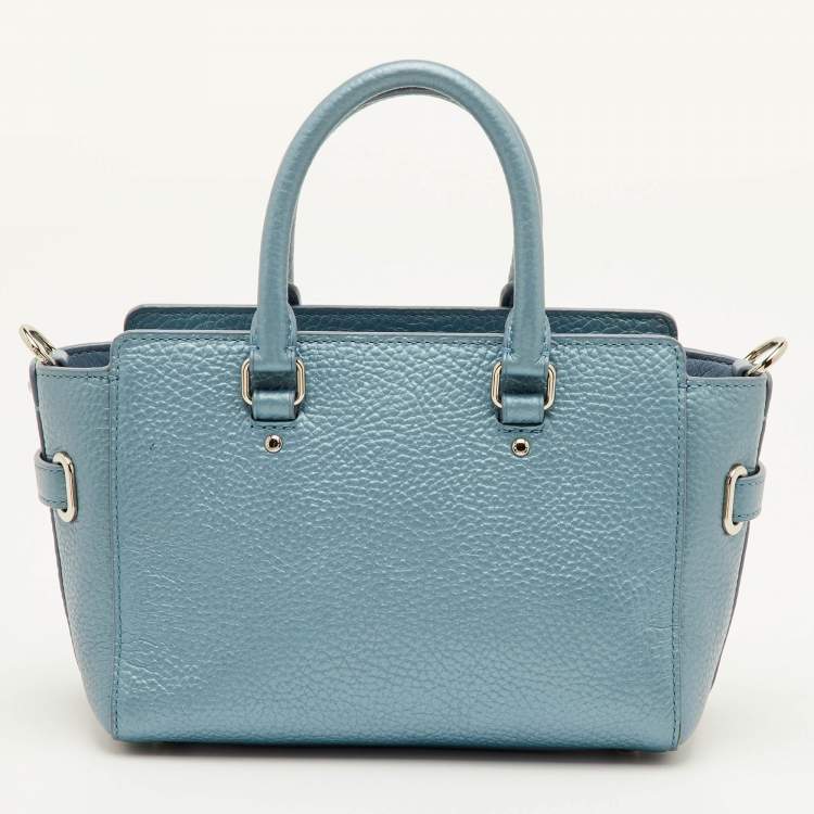 مملوكة مسبقًا Coach Blake Carryall Mini Metallic Blue Leather Crossbody Tote