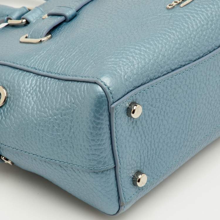 مملوكة مسبقًا Coach Blake Carryall Mini Metallic Blue Leather Crossbody Tote