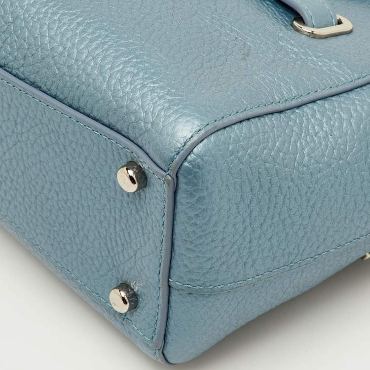 مملوكة مسبقًا Coach Blake Carryall Mini Metallic Blue Leather Crossbody Tote
