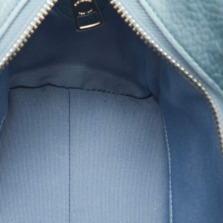 مملوكة مسبقًا Coach Blake Carryall Mini Metallic Blue Leather Crossbody Tote