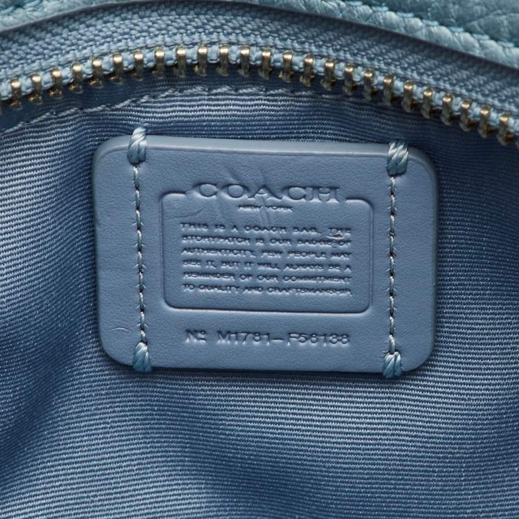 مملوكة مسبقًا Coach Blake Carryall Mini Metallic Blue Leather Crossbody Tote