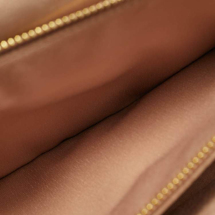 Pre Owned Coach Lane White/Brown Leather Chain Flap Shoulder Bag