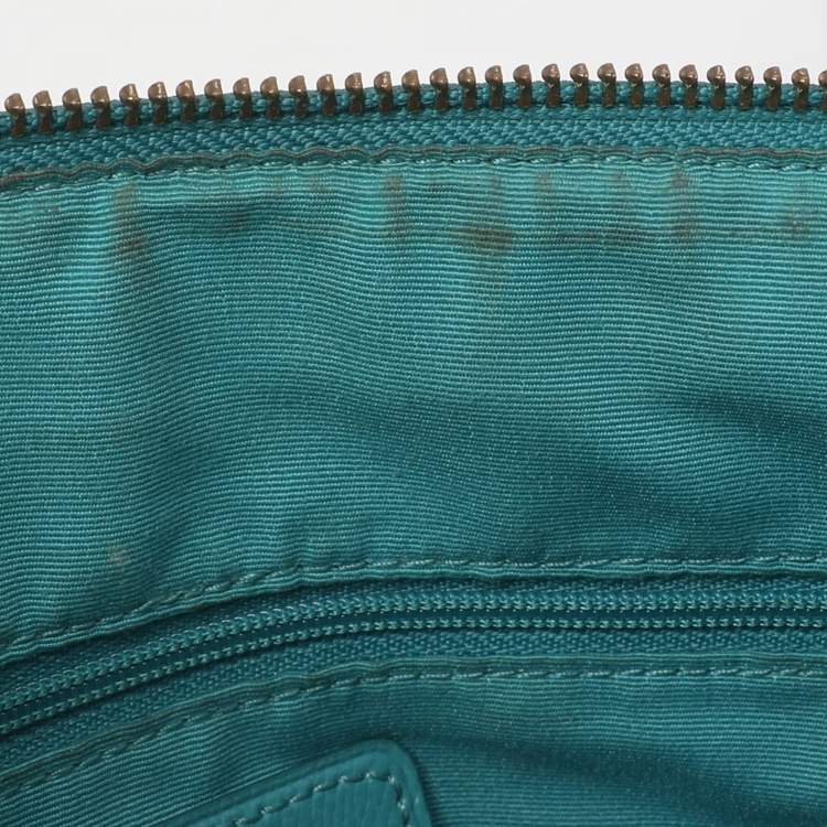 Pre Owned Coach Bennett Mini Turquoise Leather Satchel
