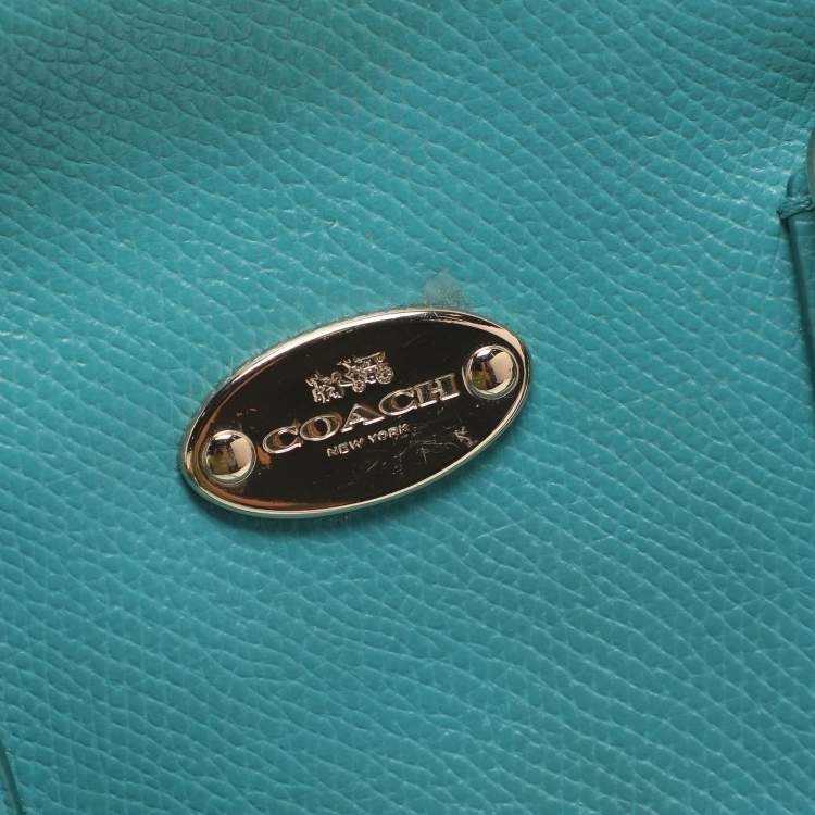 Pre Owned Coach Bennett Mini Turquoise Leather Satchel