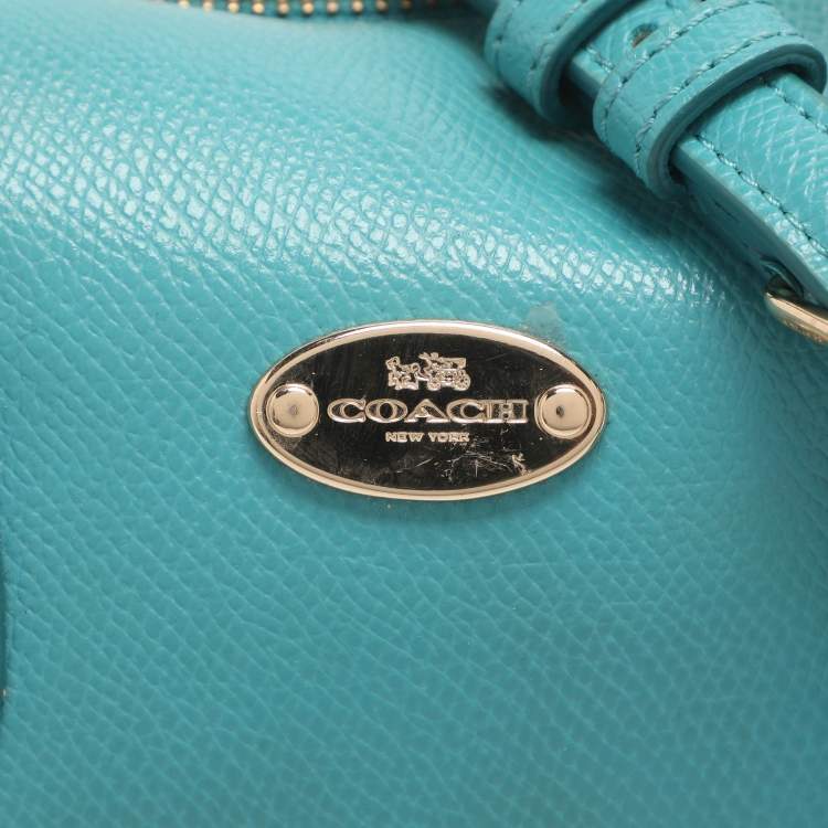 Pre Owned Coach Bennett Mini Turquoise Leather Satchel