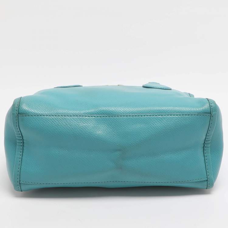 Pre Owned Coach Bennett Mini Turquoise Leather Satchel