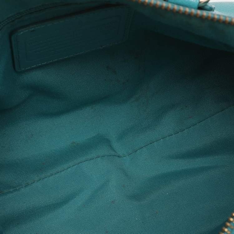 Pre Owned Coach Bennett Mini Turquoise Leather Satchel