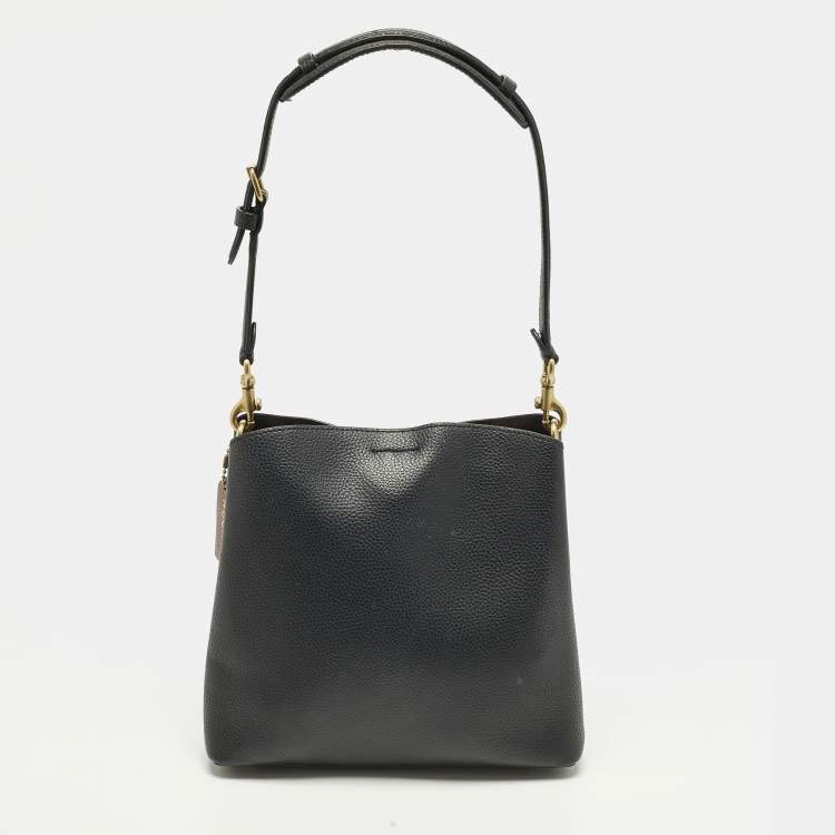 Pre Owned Coach Willow Black Leather Bucket Bag