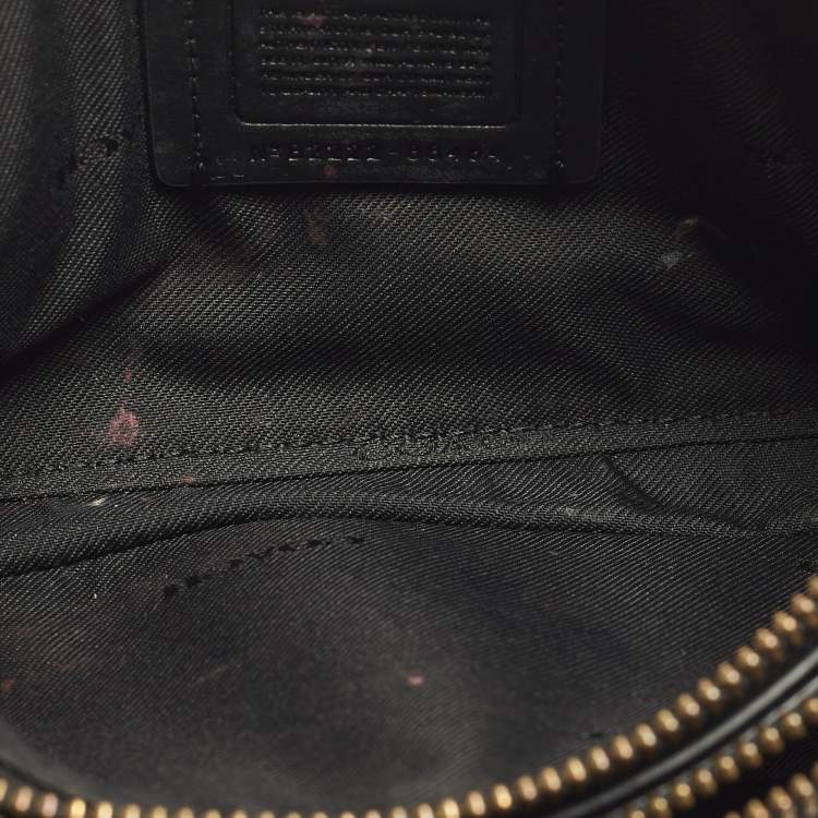 Pre Owned Coach Kira Double Zip Black Leather Crossbody Bag