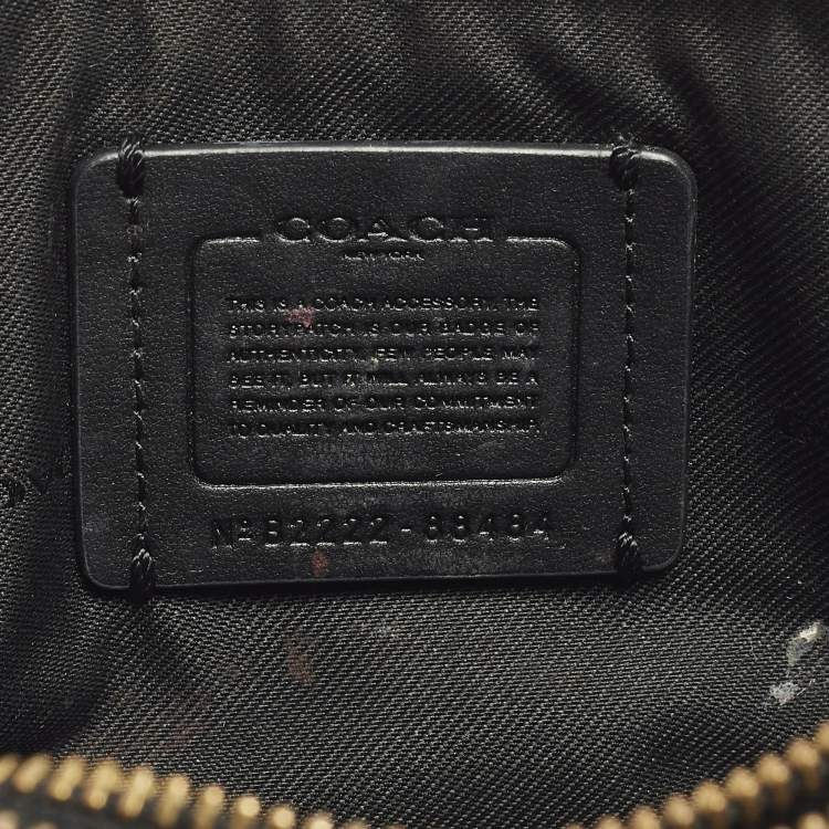 Pre Owned Coach Kira Double Zip Black Leather Crossbody Bag