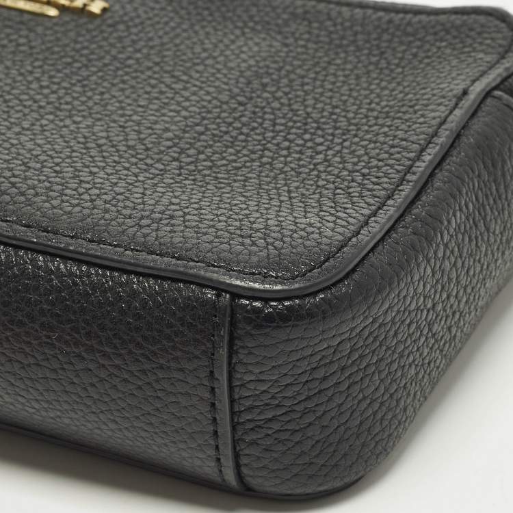 Pre Owned Coach Kira Double Zip Black Leather Crossbody Bag