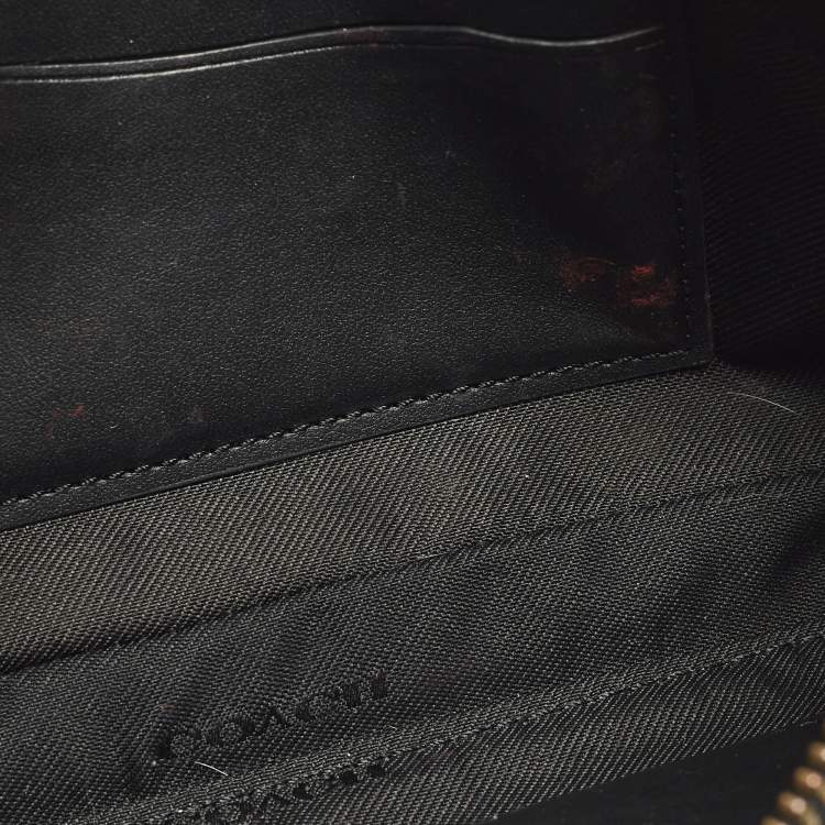 Pre Owned Coach Kira Double Zip Black Leather Crossbody Bag