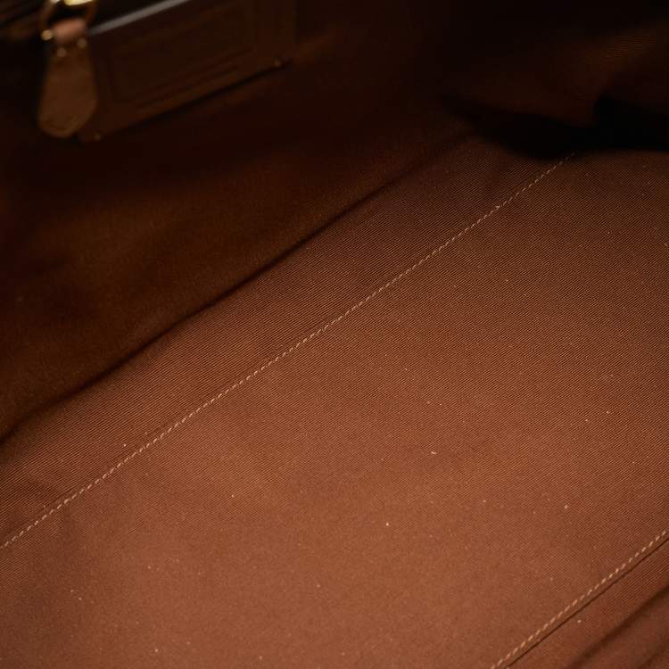 Pre Owned Coach Gallery Beige/Brown Signature Coated Canvas and Leather Tote