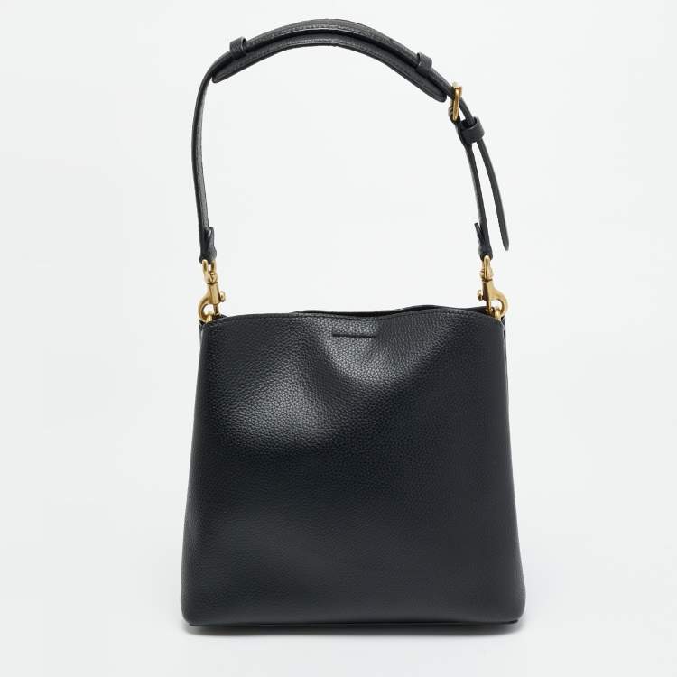 Pre Owned Coach Willow Black Leather Bucket Bag
