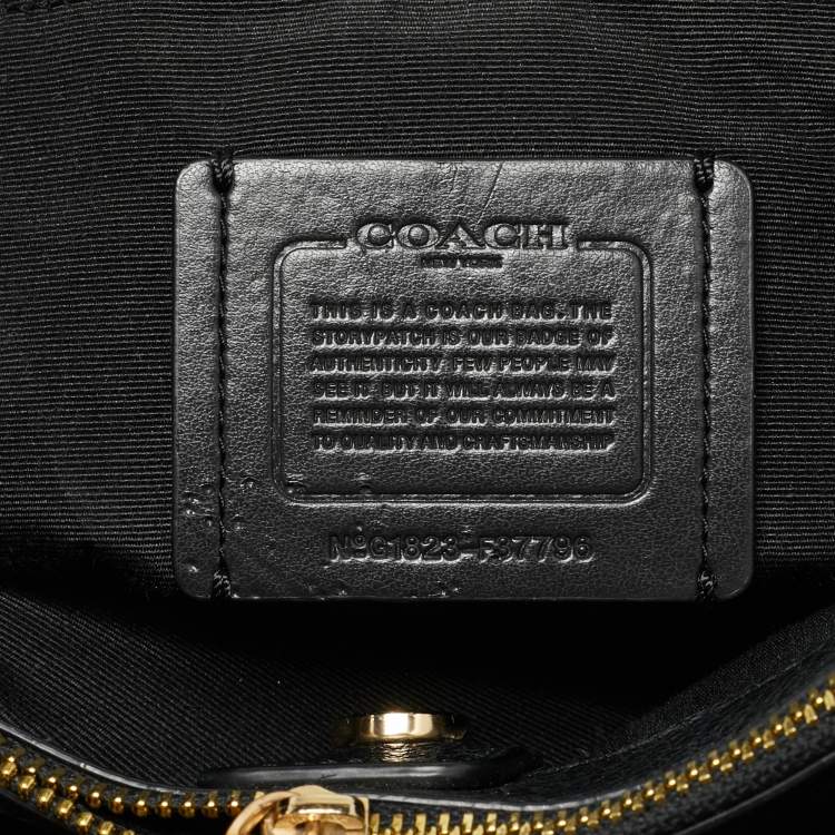 Pre Owned Coach Brooke Chain Carryall Black Leather Tote