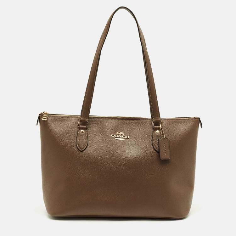 Pre Owned Coach Gallery Brown Leather Tote