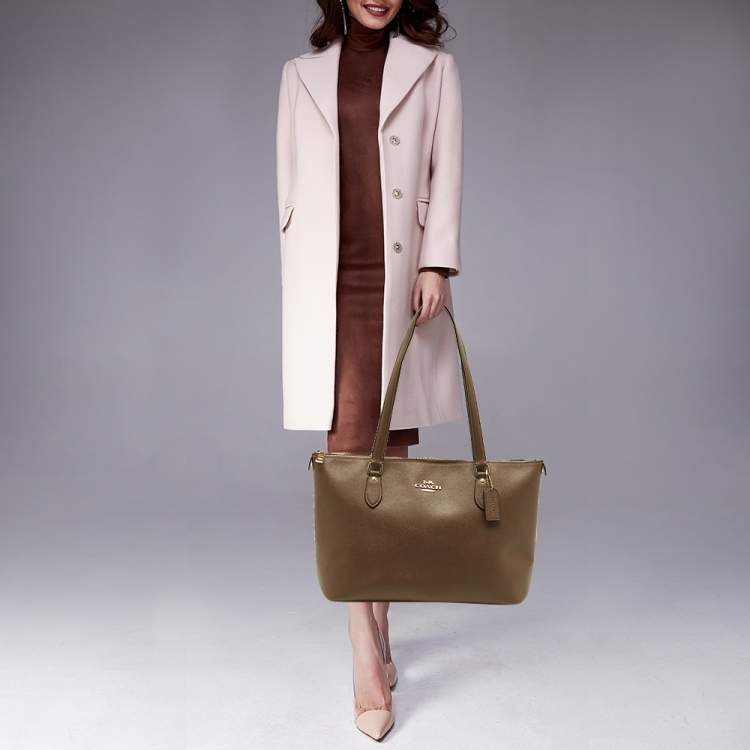 Pre Owned Coach Gallery Brown Leather Tote