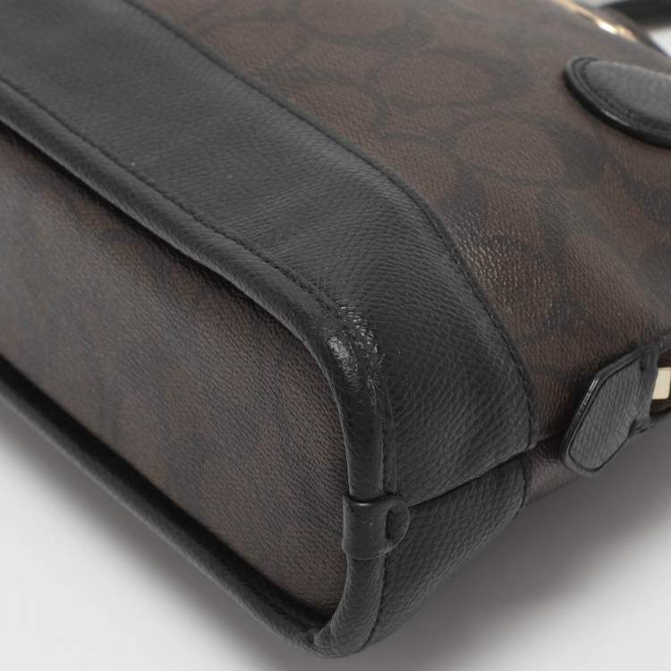 Pre Owned Coach Cora Dome Brown Signature Coated Canvas and Leather Satchel