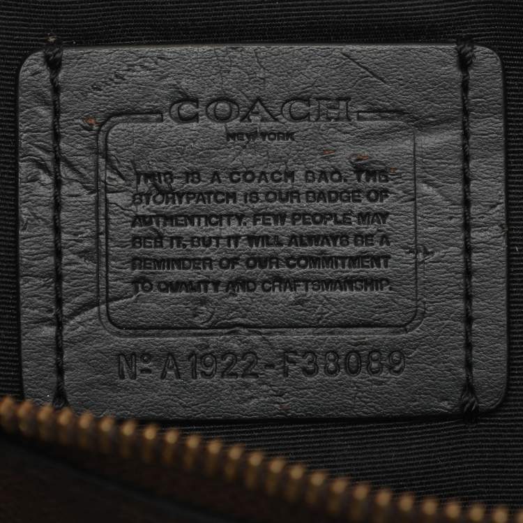 Pre Owned Coach Emma Mini Brown/Black Signature Coated Canvas and Leather Satchel