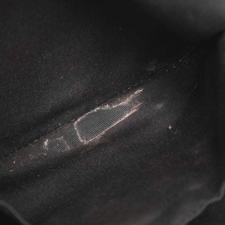 Pre Owned Coach Emma Mini Brown/Black Signature Coated Canvas and Leather Satchel