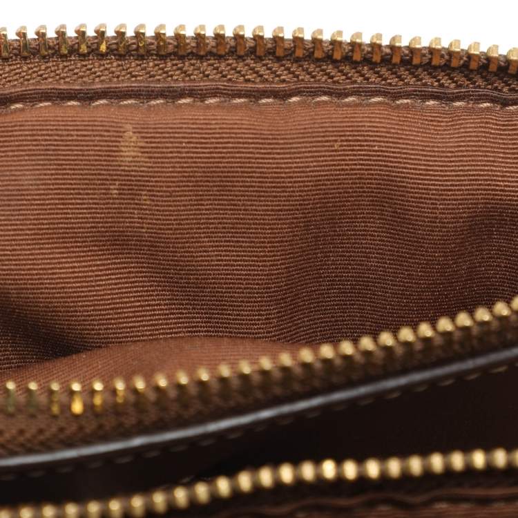 Pre Owned Coach Etta Carryall Beige/Brown Signature Coated Canvas and Leather Satchel