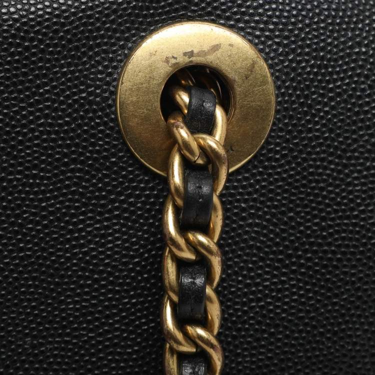 مملوكة مسبقًا Coach Black Leather Small Parker Chain Flap Shoulder Bag