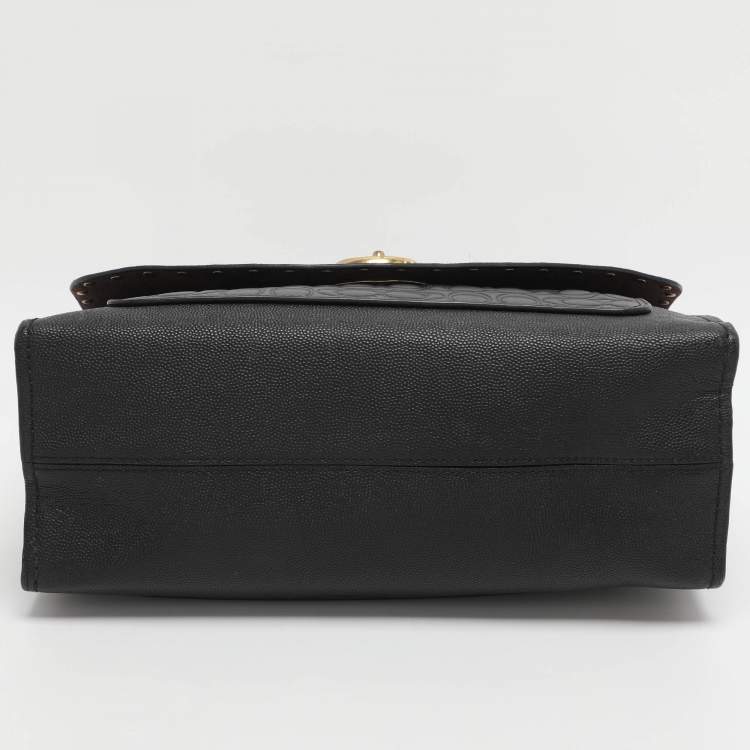 مملوكة مسبقًا Coach Black Leather Small Parker Chain Flap Shoulder Bag