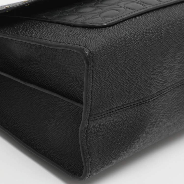 مملوكة مسبقًا Coach Black Leather Small Parker Chain Flap Shoulder Bag