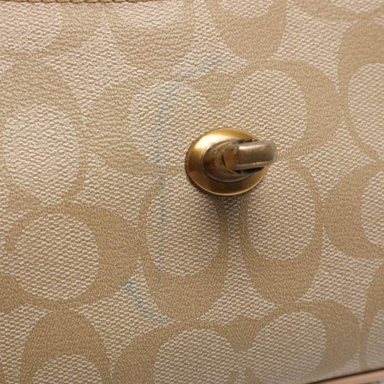 Pre Owned Coach Cassidy Mini Multicolor Signature Coated Canvas and Snakeskin Embossed Leather Shoulder Bags