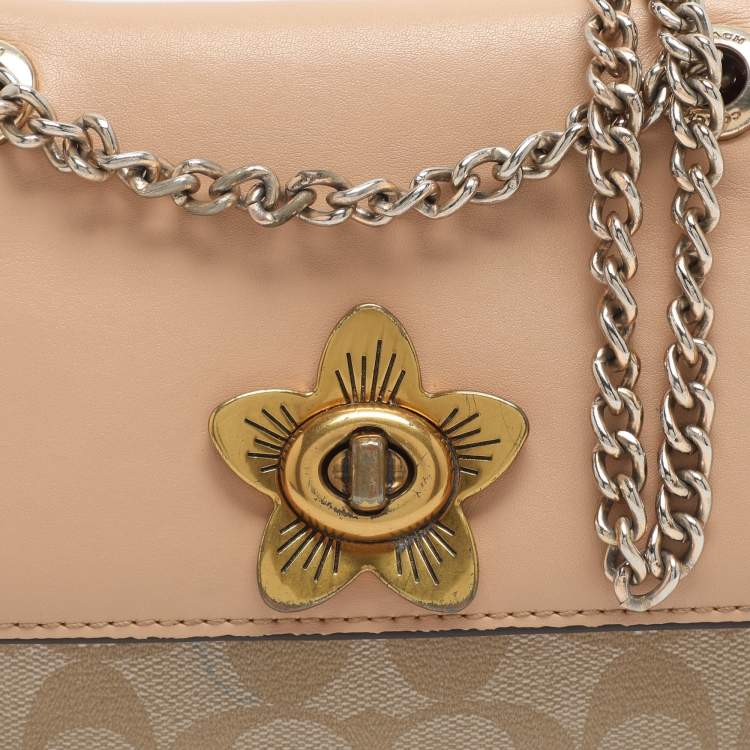 Pre Owned Coach Cassidy Mini Multicolor Signature Coated Canvas and Snakeskin Embossed Leather Shoulder Bags