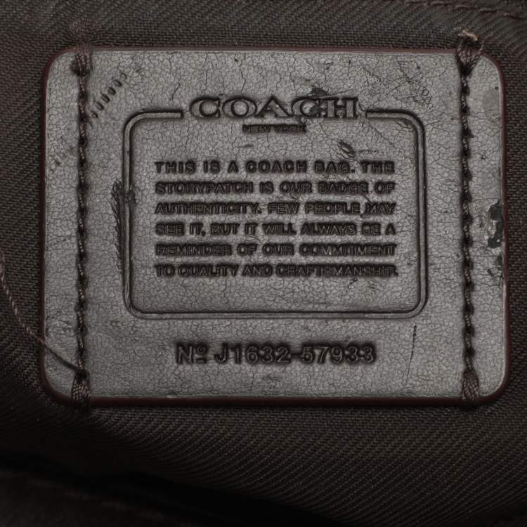 Pre Owned Coach Edie 31 Beige/Brown Signature Canvas and Leather Shoulder Bag