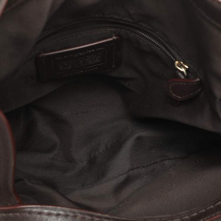 Pre Owned Coach Edie 31 Beige/Brown Signature Canvas and Leather Shoulder Bag